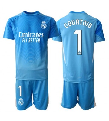 Real Madrid Thibaut Courtois #1 Målmand Hjemmebanetrøje Børn 2025-26 Kortærmet (+ Korte bukser)